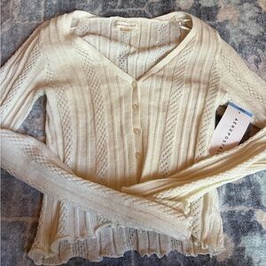 Aeropostale Light Cream Knit Sweater